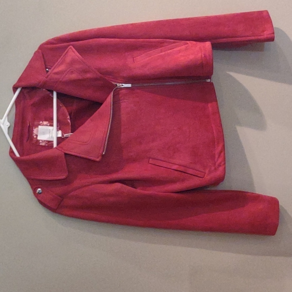 NWT Lauren Conrad deep rose faux suede jacket women's medium